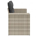 vidaXL Canapé de jardin 2 places et coussins gris clair résine tressée