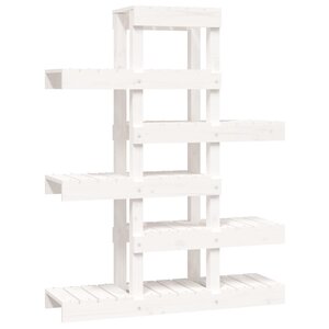 vidaXL Support à plantes Blanc 85x25x109 5 cm Bois massif de pin