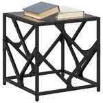 vidaXL Table basse avec dessus en verre noir 40x40x41 cm acier
