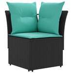 vidaXL 2 pc Sofa de jardin avec accoudoirs et sofa d'angle Rotin PE