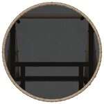 Ensemble de Bistro de Jardin 3 Pièces avec Coussins Beige en Poly Rattan