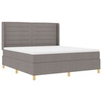 vidaXL Lit à ressorts avec matelas Taupe 140 x 200 cm tissu