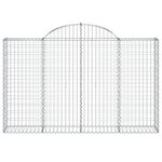 vidaXL Paniers à gabions arqués 3 Pièces 200x30x120/140 cm Fer galvanisé