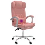 Fauteuil de massage inclinable de bureau informatique étude Rose similicuir rose 02_0025393