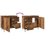 vidaXL Armoire de lavabo de salle de bain vieux bois 65x33x60 cm
