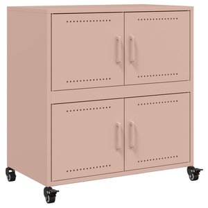 vidaXL Buffet rose 68x39x72 cm acier