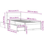vidaXL Cadre de lit sans matelas 100x200 cm bois massif de pin