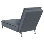vidaXL Chaise longue de massage avec traversin gris foncé velours