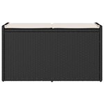 vidaXL Banc de rangement extérieur coussin noir 100 cm résine tressée