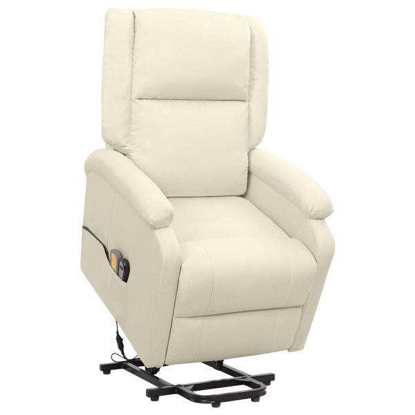 vidaXL Fauteuil de massage Crème Tissu