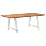 vidaXL Table à manger bord naturel bois massif chêne rectangulaire