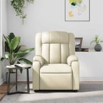 vidaXL Fauteuil inclinable de massage Crème Similicuir