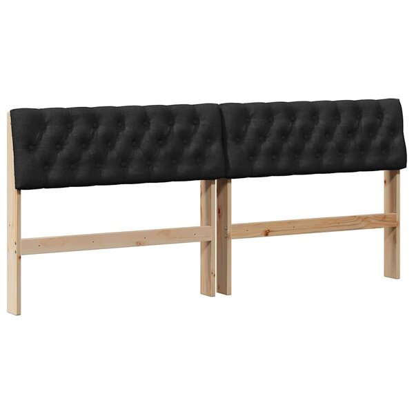 vidaXL Tête de lit capitonnée Noir 180 cm Pin massif