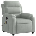 vidaXL Fauteuil inclinable de massage gris clair velours