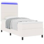 vidaXL Lit à ressort LED avec tête de lit Crème et Blanc 80 x 200 cm