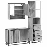 vidaXL Ensemble de meubles de salle de bain 3 Pièces Sonoma gris