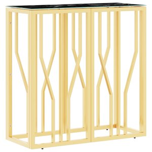 vidaXL Table console doré 70x30x70 cm acier inoxydable et verre