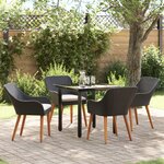 vidaXL Ensemble de salle à manger de jardin 5 pièces en poly rattan noir