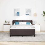 vidaXL Lit boxspring avec matelas Marron foncé 160 x 200 cm tissu