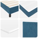 vidaXL Lit boîte avec matelas Bleu foncé 120x200 cm Velours