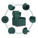 vidaXL Fauteuil inclinable Vert foncé Tissu