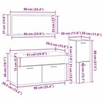 vidaXL Ensemble de mobilier de salle de bain 4 Pièces Chêne noir