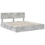 vidaXL Lit de Rangement Gris béton 200 x 200 cm Bois d'ingénierie