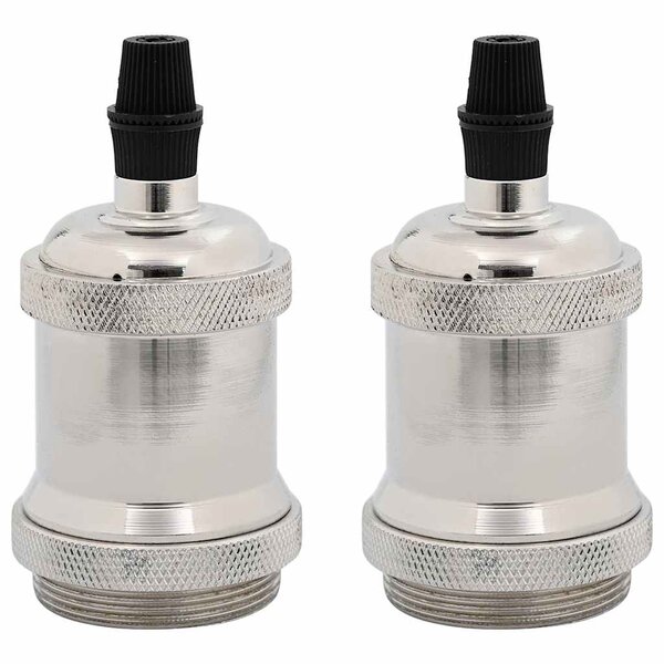 vidaXL Douilles de lampe 2 Pièces nickel satiné E27