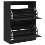 vidaXL Armoire à chaussures 2 tiroirs rabattables noir 80x42x108 cm