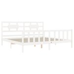 vidaXL Cadre de lit sans matelas blanc bois massif de pin