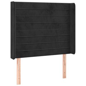 vidaXL Tête de lit avec oreilles Noir 93x16x118/128 cm Velours