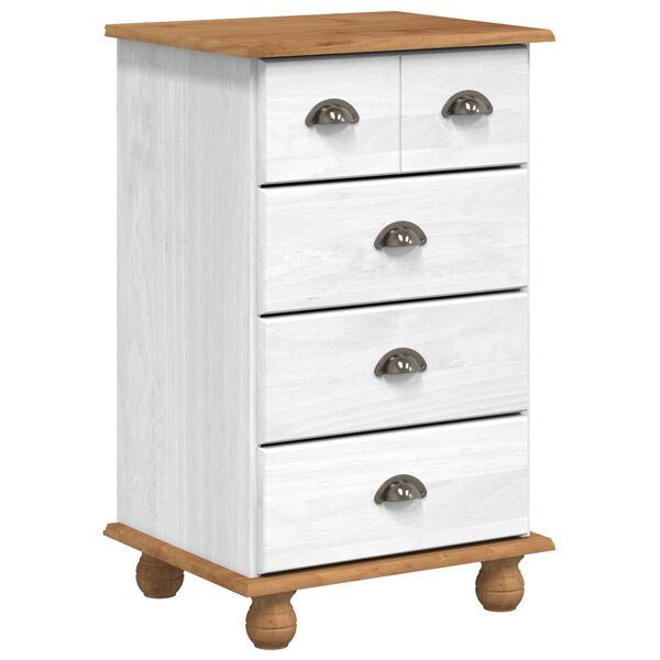 vidaXL Commode 'ASKIM'blanche 45.8x40x79 cm en bois massif de pin