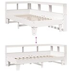 vidaXL Lit bibliothèque sans matelas blanc 100x200 cm bois pin massif