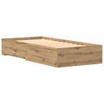 lit vidaXL Artisan Chêne 90x200 cm Bois d'ingénierie