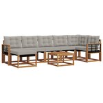 vidaXL Ensemble de canapés d'extérieur 8 pc Gris Naturel et Clair
