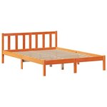 vidaXL Lit bibliothèque sans matelas cire marron 135x190 cm pin massif