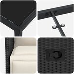 vidaXL Ensemble de salle à manger de jardin 3 pièces avec coussins en poly rattan noir