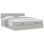 VidaXL Cadre de lit ottoman et matelas gris clair 160x200cm velours