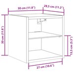 vidaXL Meubles TV muraux et lumières LED 2Pièces vieux bois 30x28 5x30cm