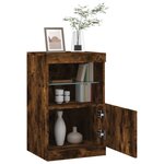 vidaXL Buffet avec lumières LED chêne fumé 41x37x67 cm
