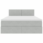 vidaXL Lit de Rangement avec matelas Gris clair 140 x 200 cm Velours