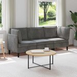 vidaXL Ensemble de meubles pour le salon 3 Pièces Gris foncé Velours