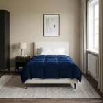 vidaXL Duvet complet toute l'année Bleu foncé 135 x 200 cm Microfibre