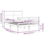 vidaXL Cadre de lit sans matelas 140x190 cm bois massif