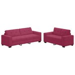vidaXL Ensemble de Canapés 2 Pièces Rouge bordeaux 221 x 78 x 80 cm