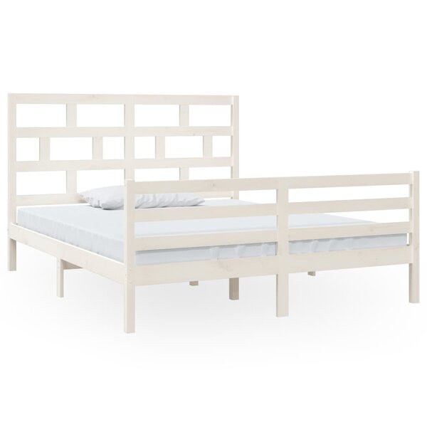 vidaXL Cadre de lit sans matelas blanc bois massif 160x200 cm