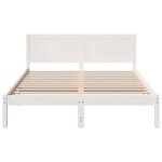 vidaXL Cadre de lit Blanc 140 x 200 cm Bois de pin massif