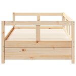 vidaXL Lit de jour naturel 90x200 cm bois de pin massif