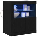 vidaXL Buffet Noir 60.5 x 37 x 67 cm Bois d'ingénierie