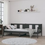 vidaXL Lit de jour sans matelas gris bois de pin massif 80x200 cm
